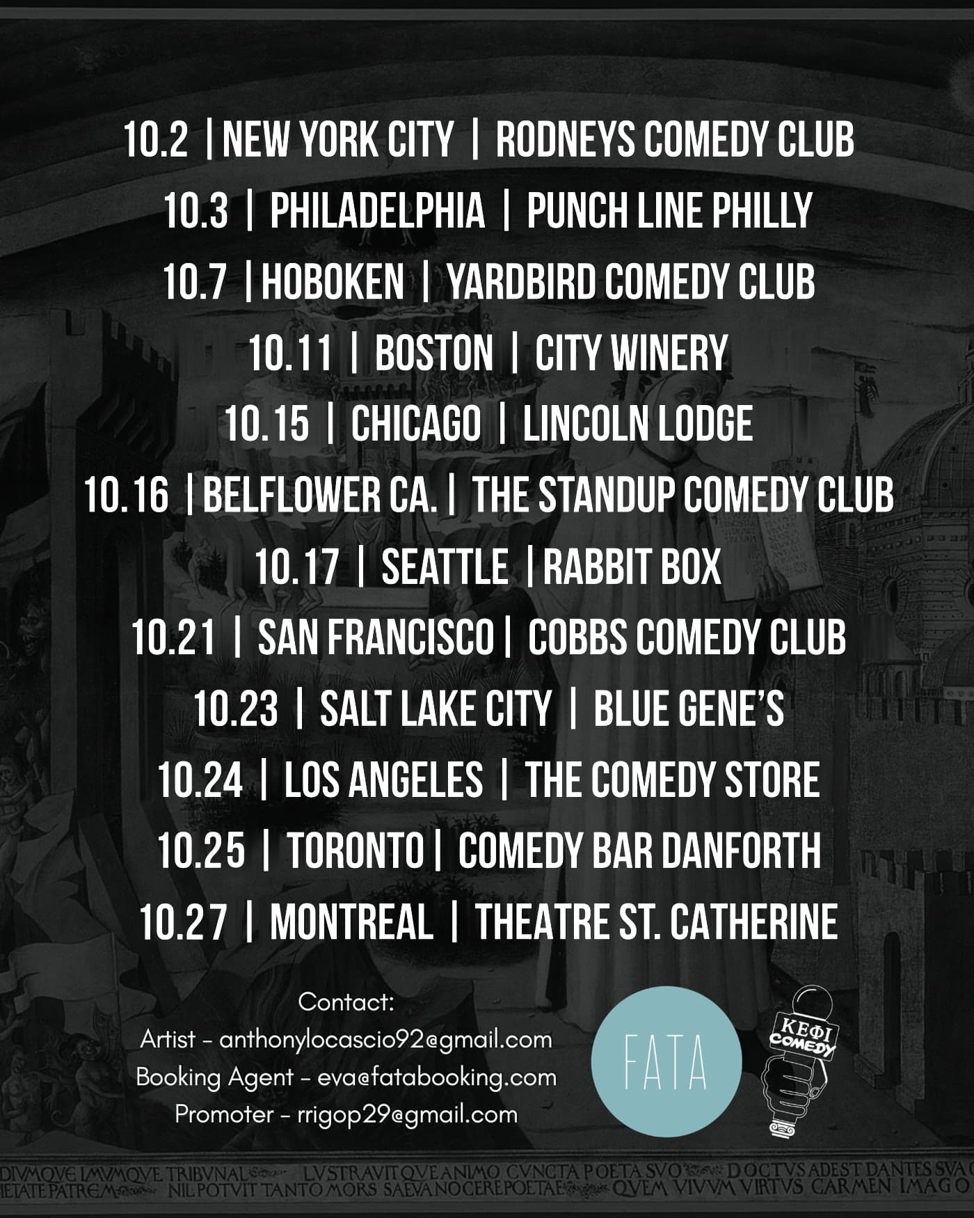 The Divine Comedy tour poster